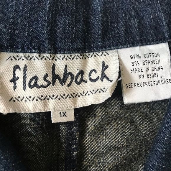 FLASHBACK Plus Size Denim Fitted Jacket Embellished Button Up - Picture 4 of 8